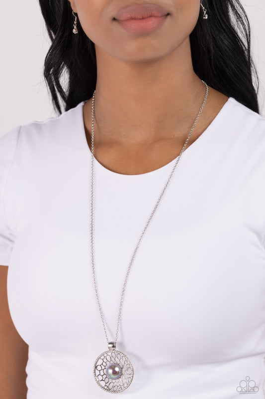 Wall Street Web - Silver Necklace