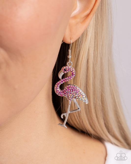 Flamingo Flourish - Pink Earring