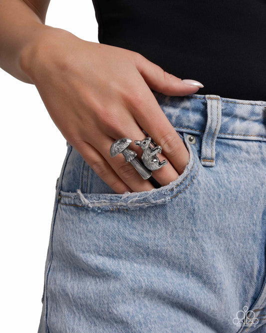 Textured Toadstool - Silver Ring