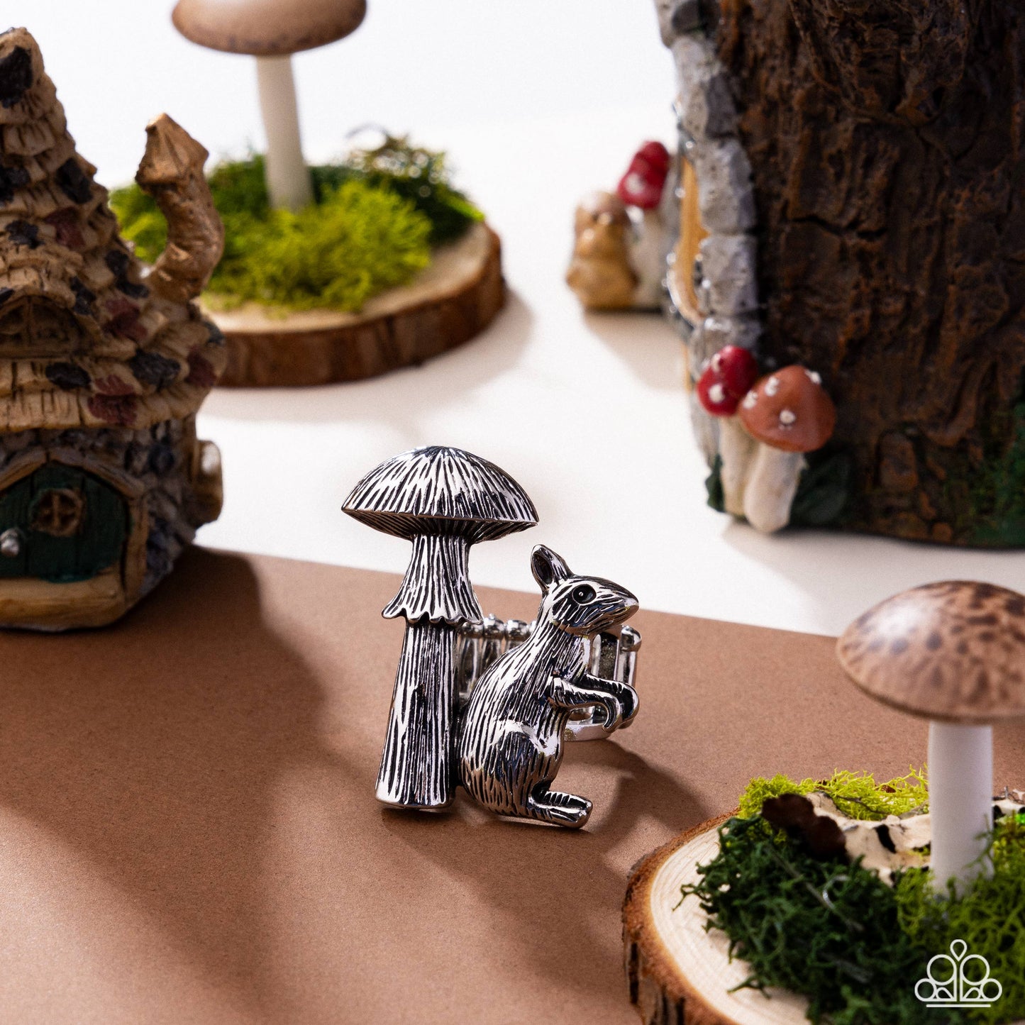 Textured Toadstool - Silver Ring
