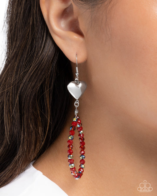 Treasured Teardrops - Red Earring
