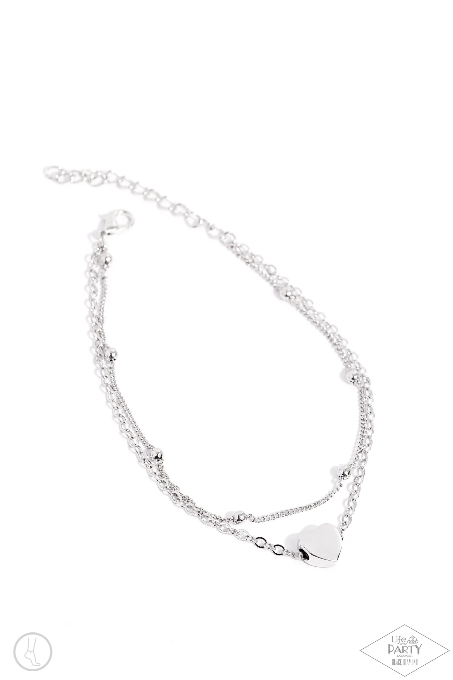 Ocean Heart - Silver anklet