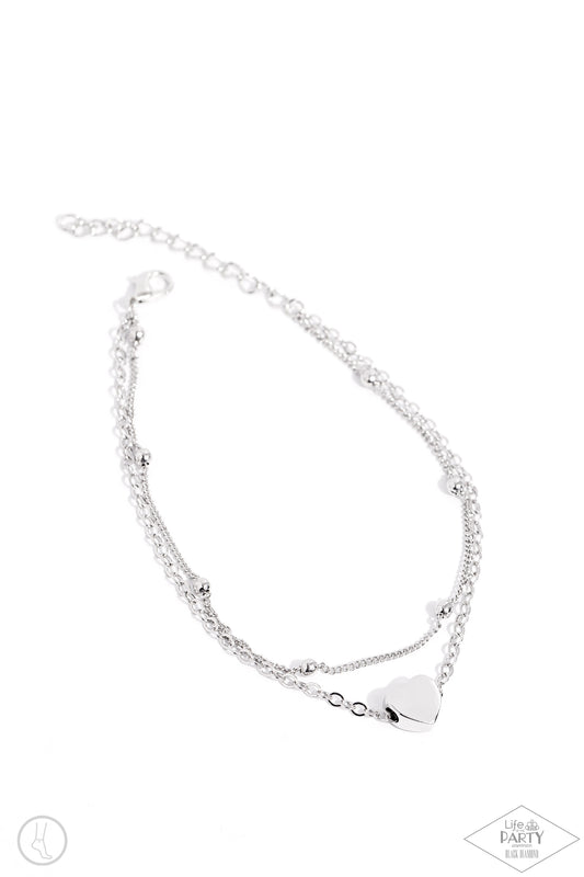 Ocean Heart - Silver anklet