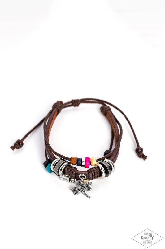 Fly High, Dragonfly - Brown Bracelet