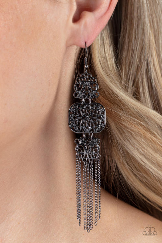 Eastern Elegance - Black Earring