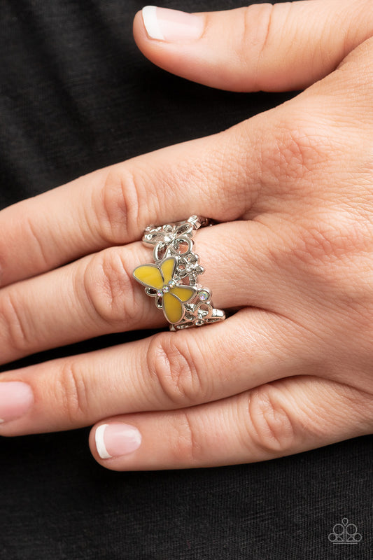 All FLUTTERED Up - Yellow  Ring