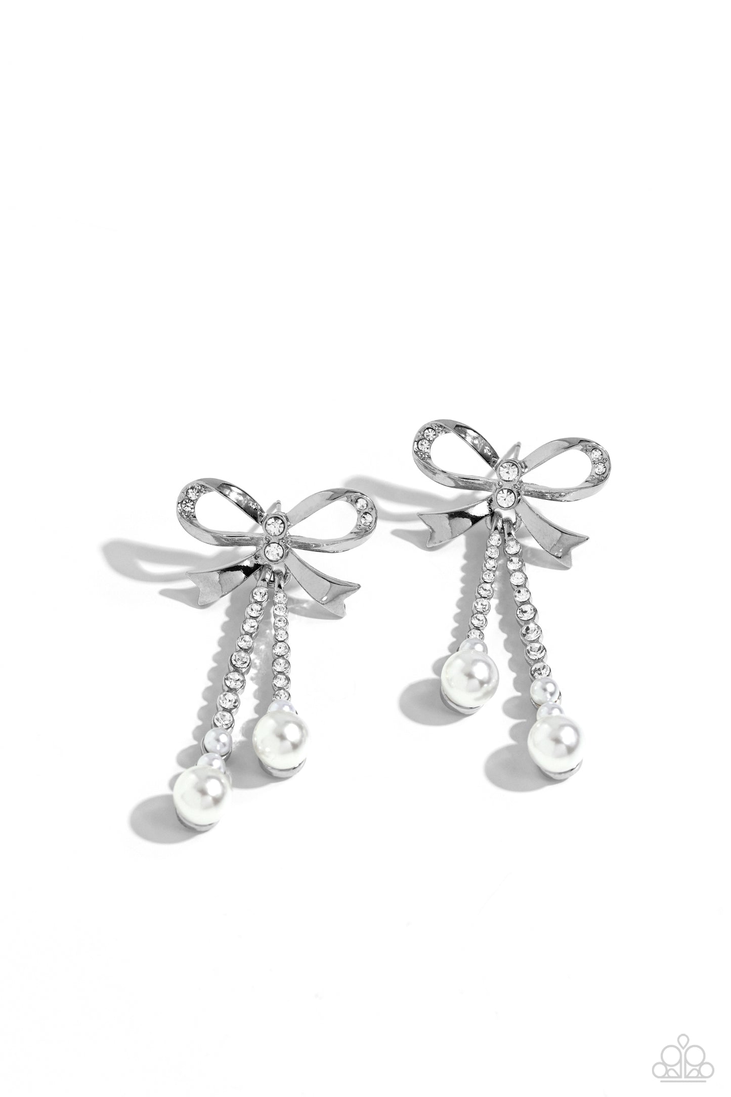 Bodacious Bow - White Earring