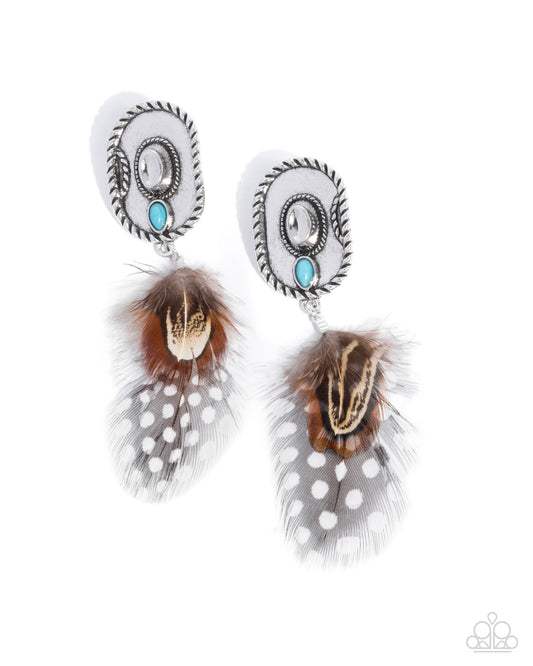 Feathered Fairy Tale - Brown Earring