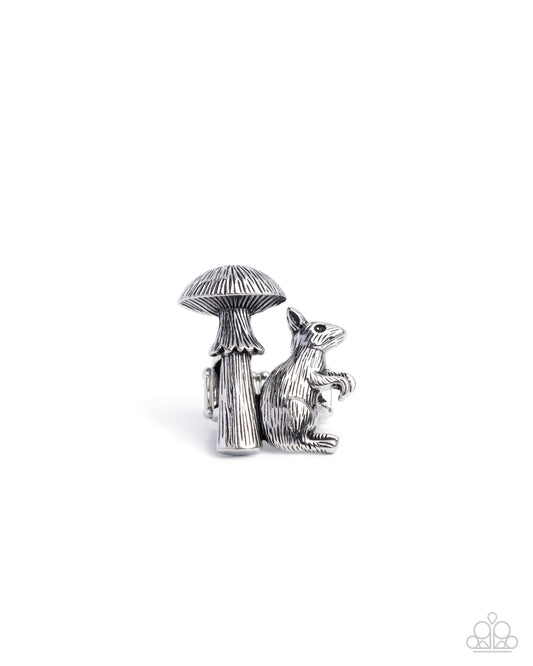Textured Toadstool - Silver Ring