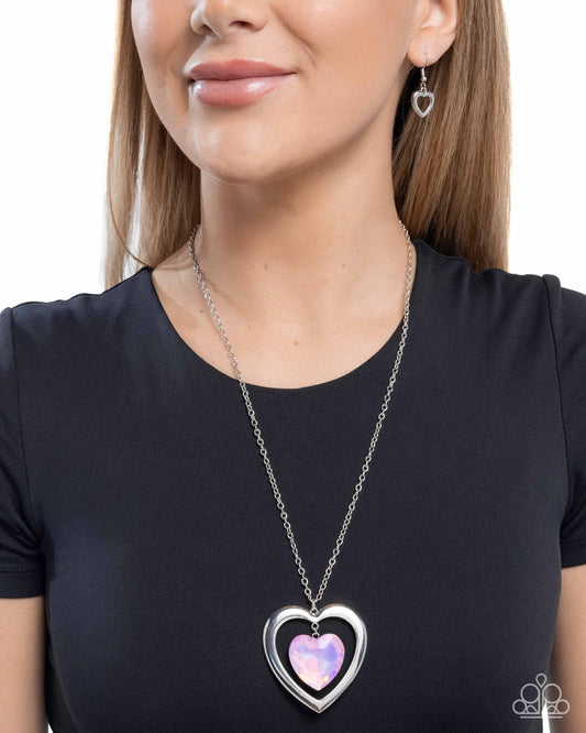 Heartfelt Hemisphere - Pink Necklace