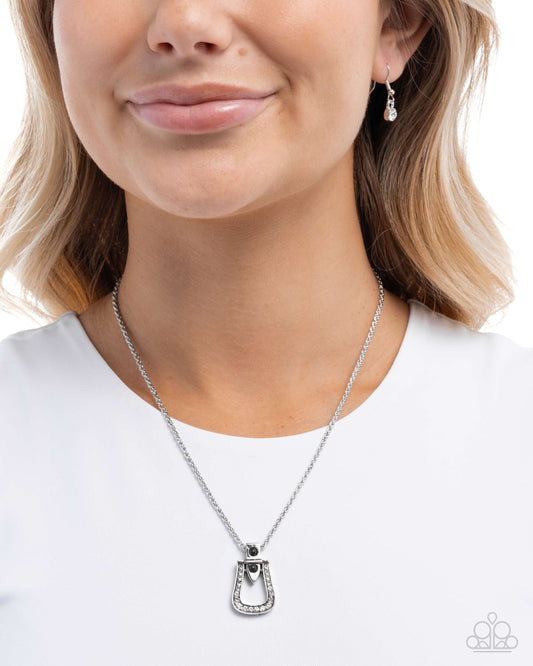 Sensational Stirrup - Black Necklace