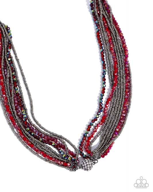 Rushing Radiance - Red Necklace