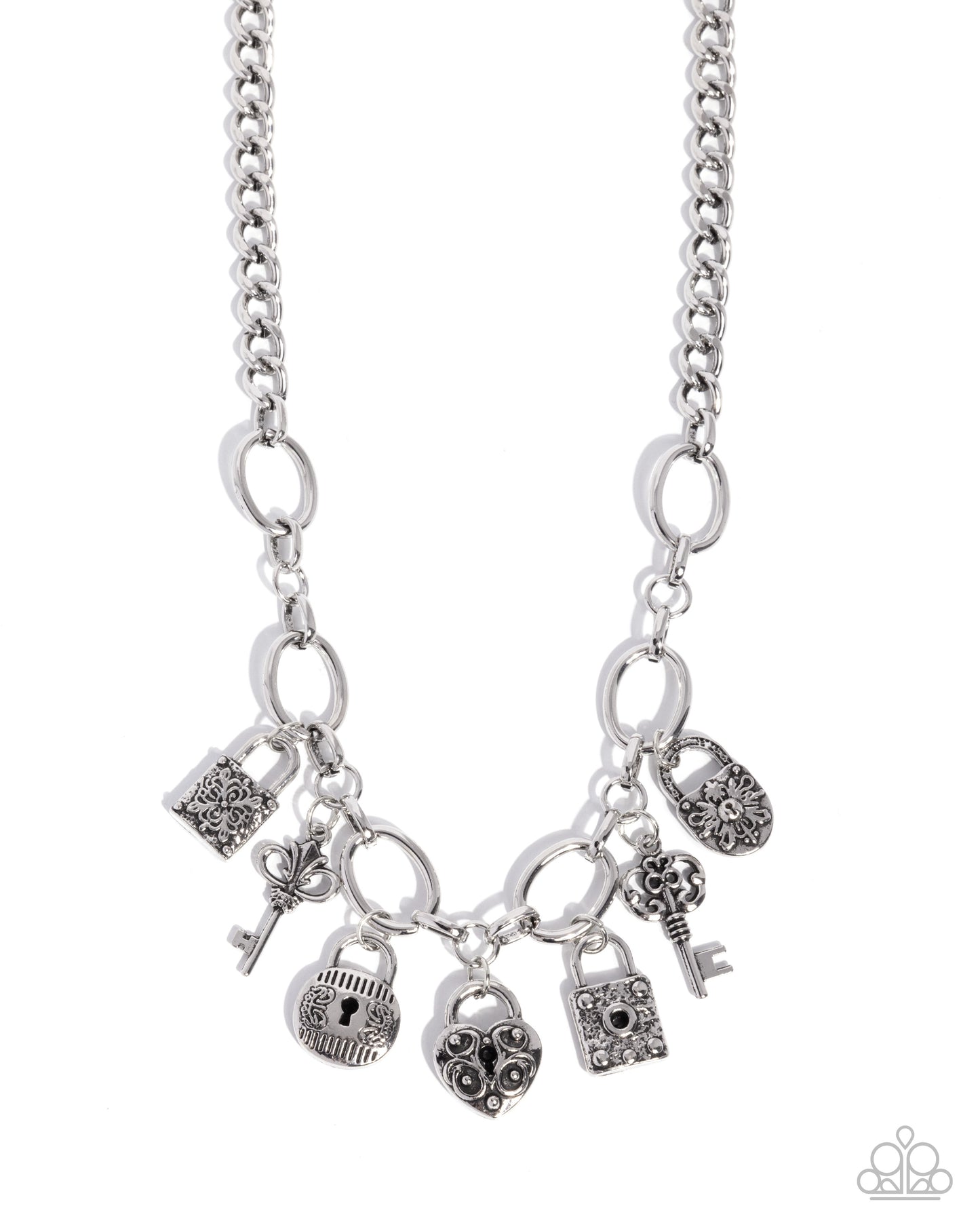 Padlock Pairing - Silver Necklace