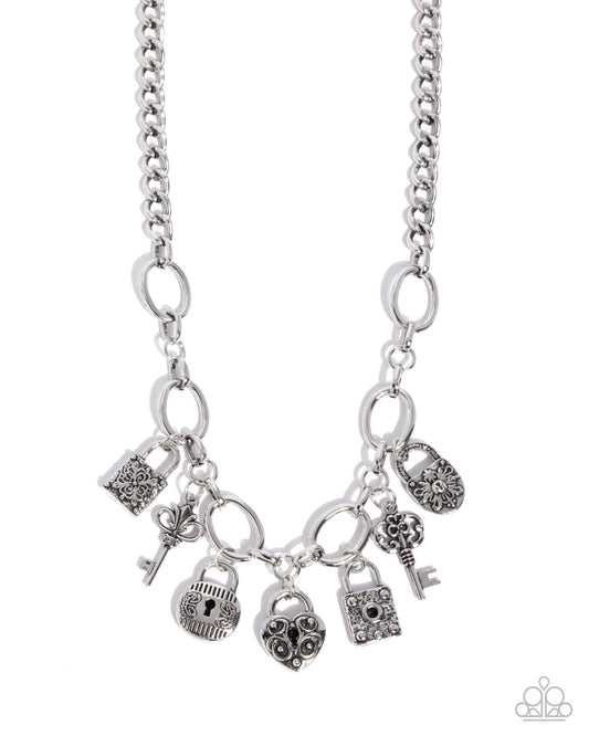 Padlock Pairing - Silver Necklace