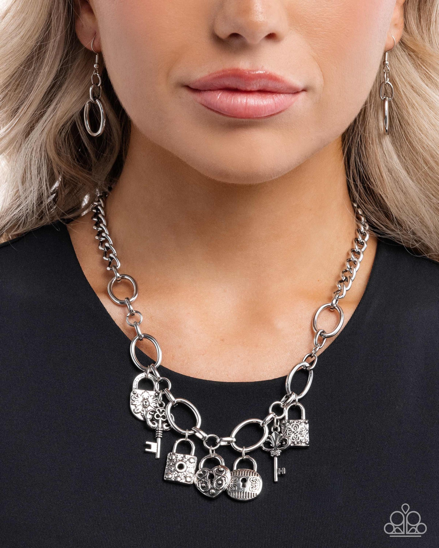 Padlock Pairing - Silver Necklace