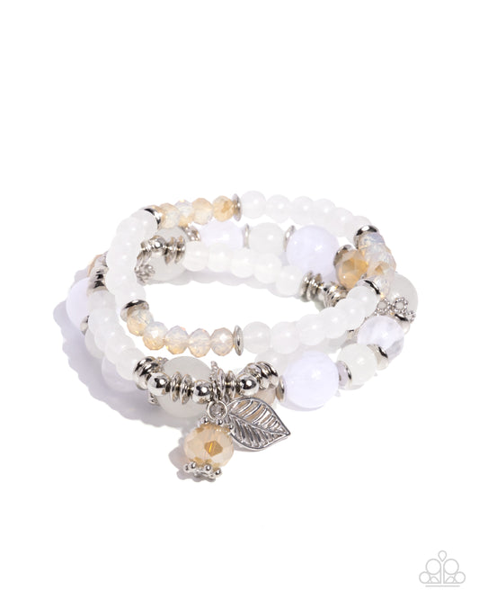 Leafy Lounge - White Bracelet