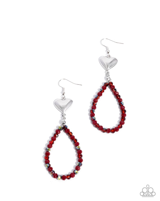 Treasured Teardrops - Red Earring