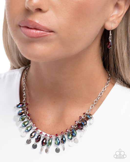Glimpse of Glitz - Red Necklace
